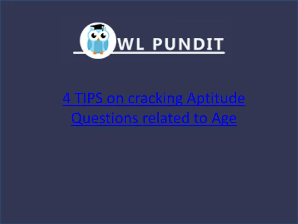 4 tips on cracking aptitude questions related