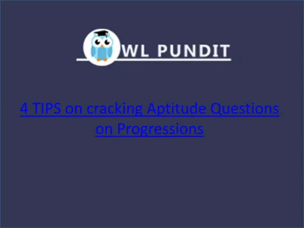 Tips on cracking Aptitude Questions on Progressions