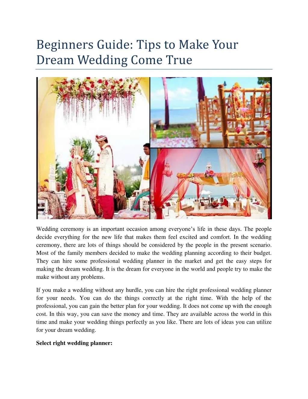 beginners guide tips to make your dream wedding