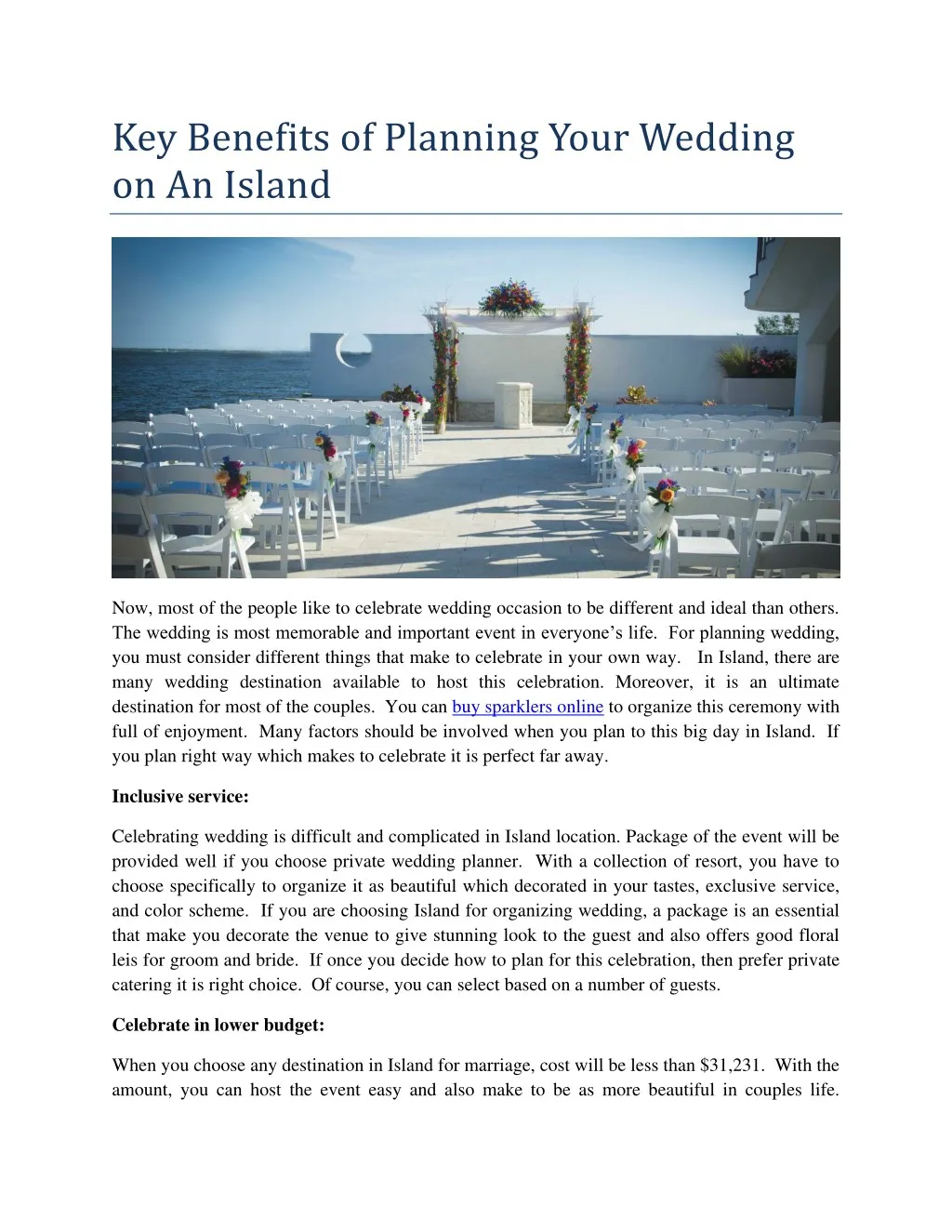 key benefits of planning your wedding on an island