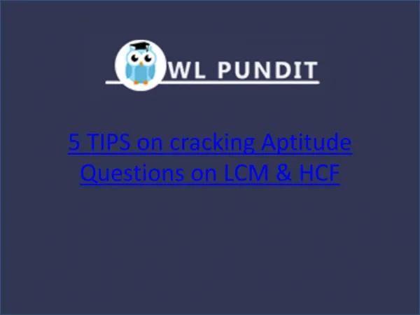 Tips on cracking Aptitude Questions on Lcm &amp; hcf