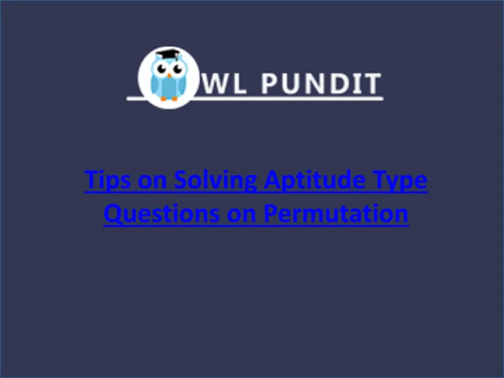 tips on solving aptitude type questions