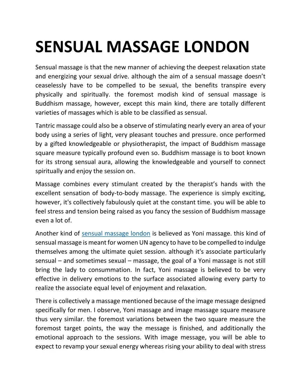 sensual massage london