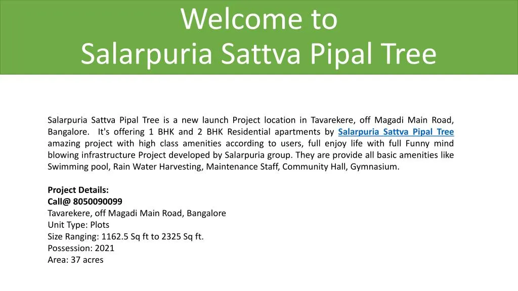 welcome to salarpuria sattva pipal tree