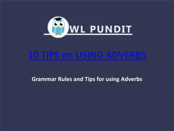 Tips on Using Adverbs