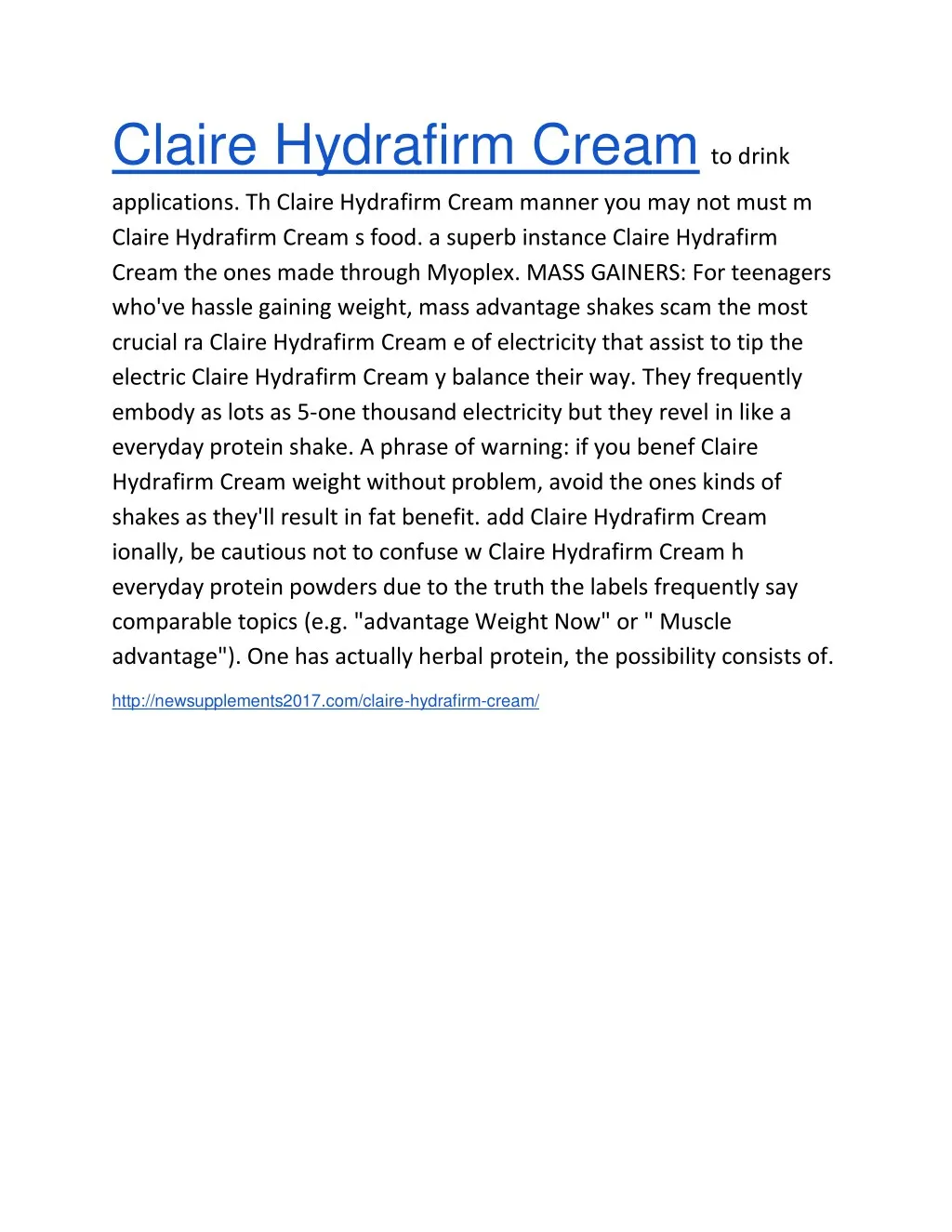 claire hydrafirm cream to drink