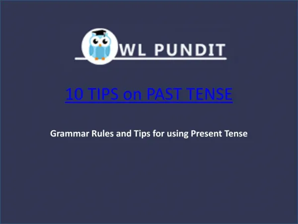 Tips on Answering Questions on Past Tense