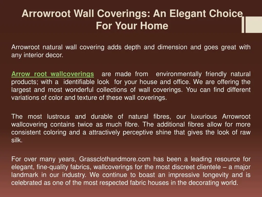 arrowroot wall coverings an elegant choice for your home