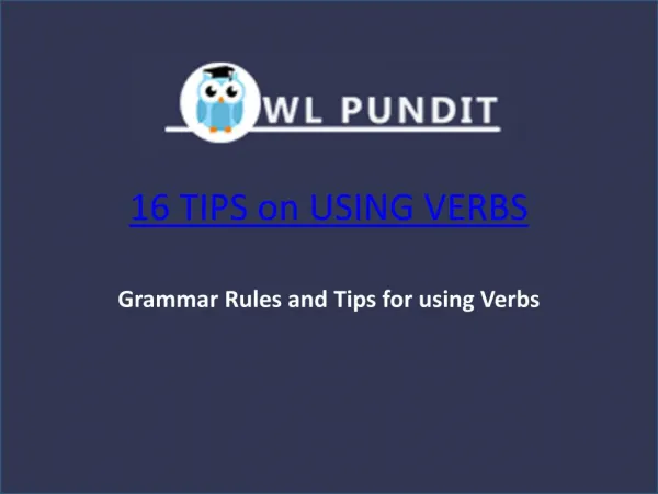Tips on Answering Questions Related To Verbs