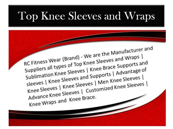 Top Knee Sleeves and Wraps | Sublimation Knee Sleeves | RC Fitness Wear