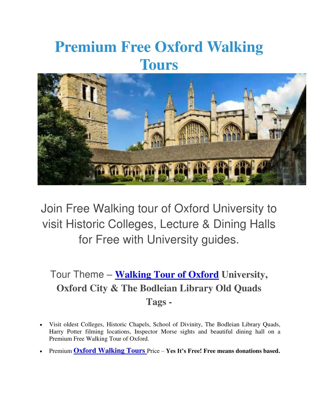 premium free oxford walking tours