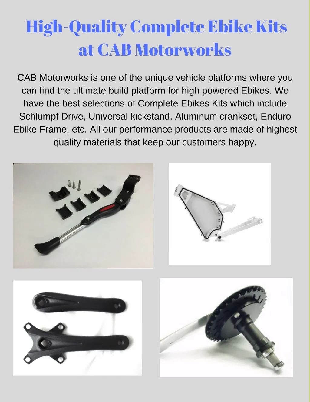 high quality complete ebike kits at cab motorworks