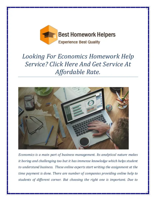 Economics Homework Help Service