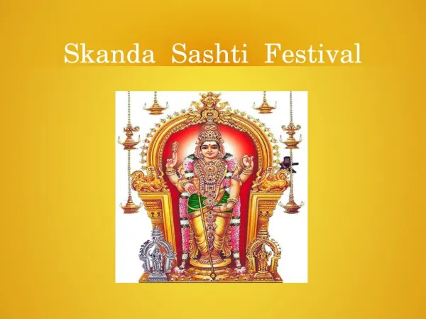 Skanda Sashti Festival