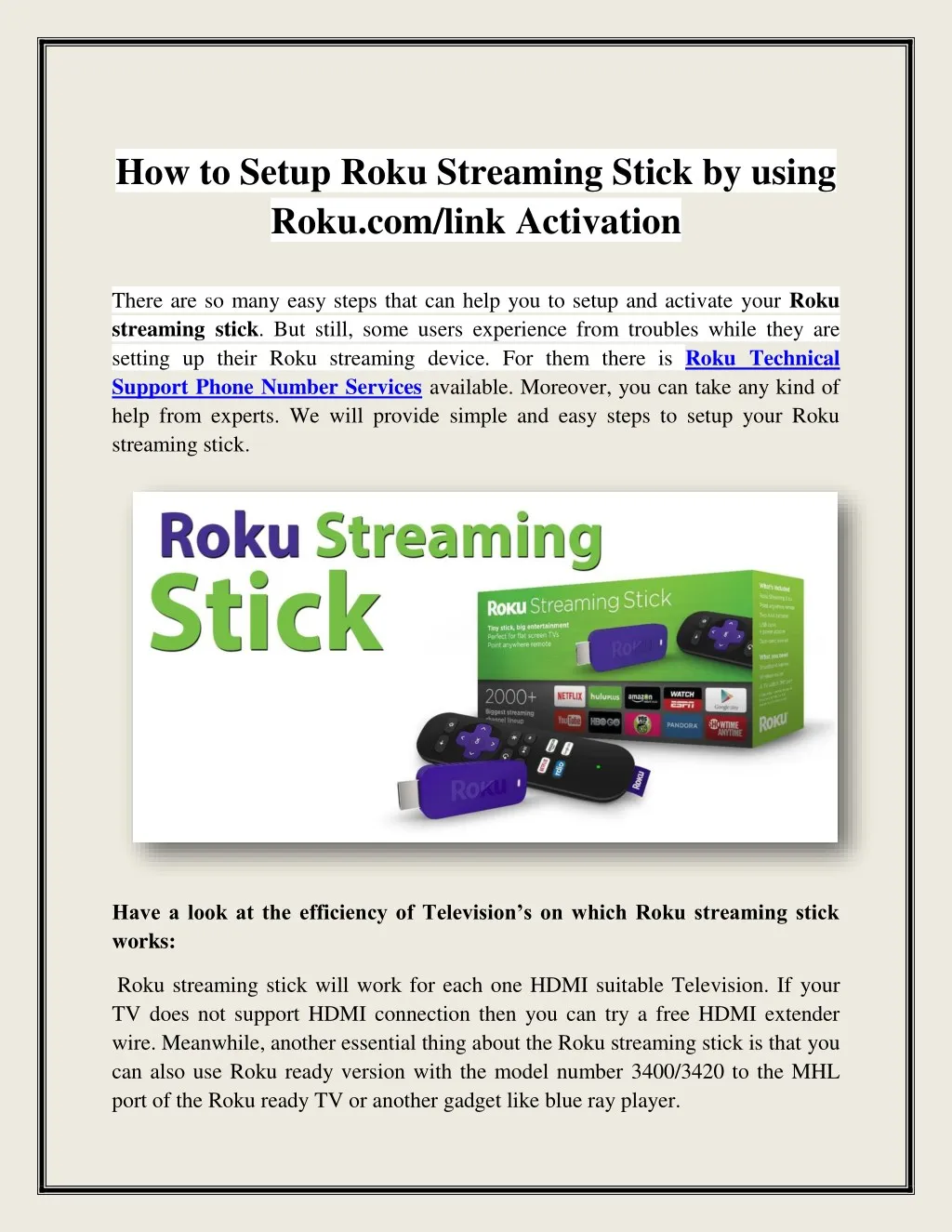 how to setup roku streaming stick by using roku