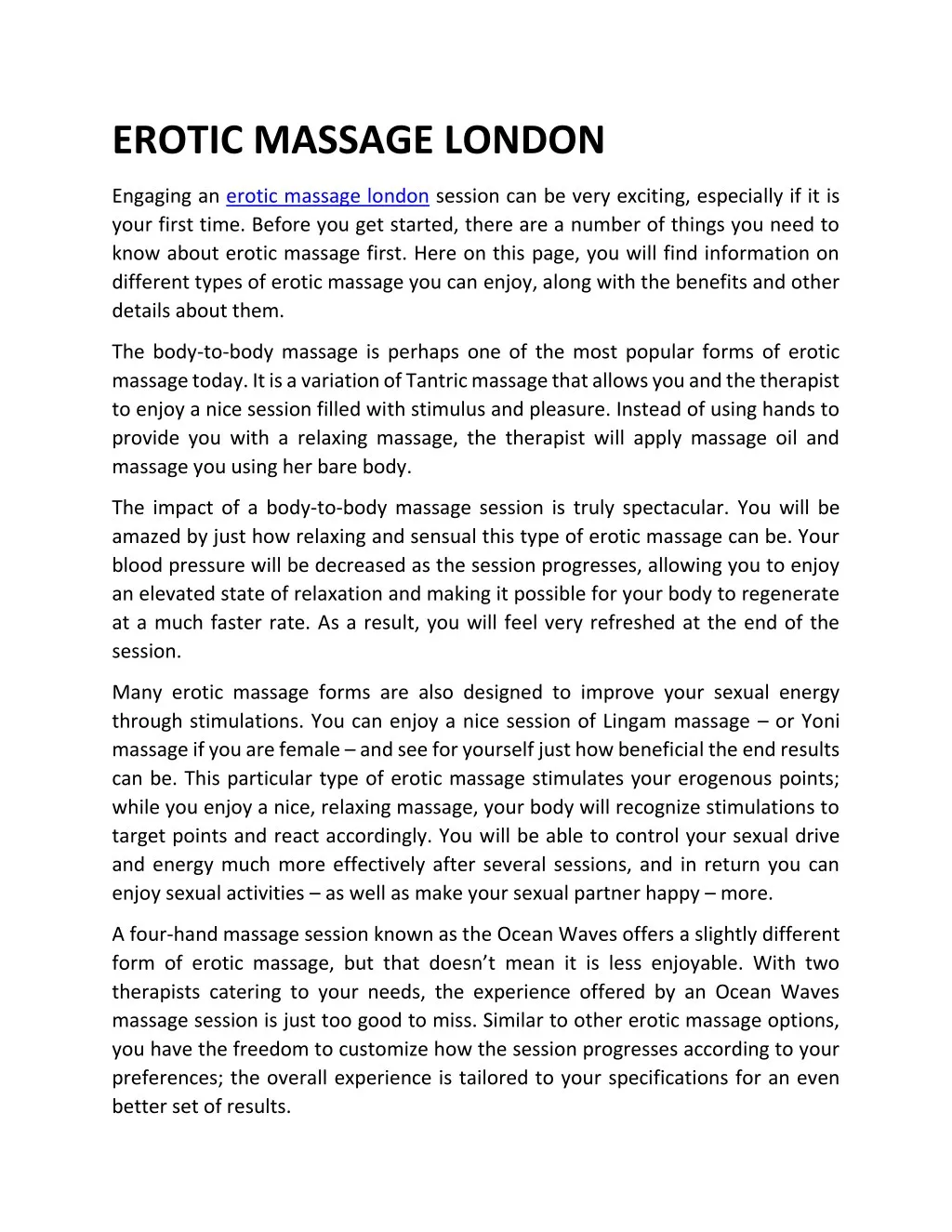 erotic massage london