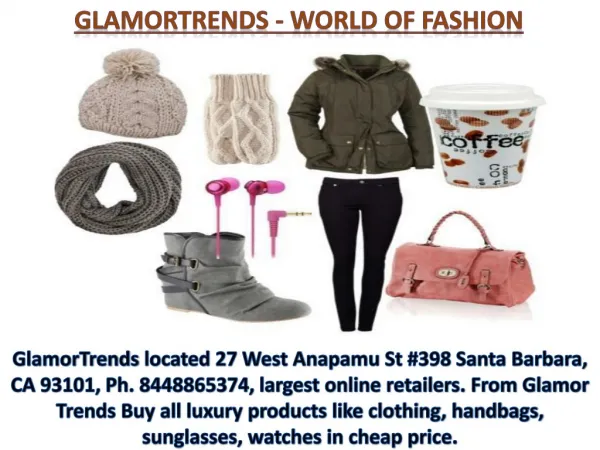 Glamor Trends 27 West Anapamu St #398 Santa Barbara, CA 93101, Ph. 8448865374