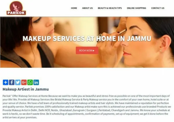 Makeup Services at Home in Jammu | Parilokindia.com