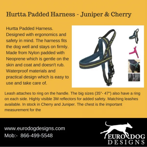 Hurtta Padded Harness - Juniper & Cherry