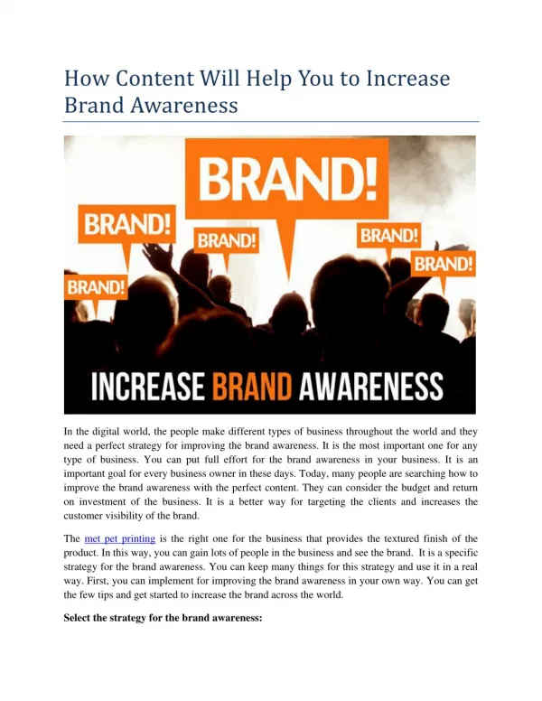 How Content Will Help You to Increase Brand Awareness