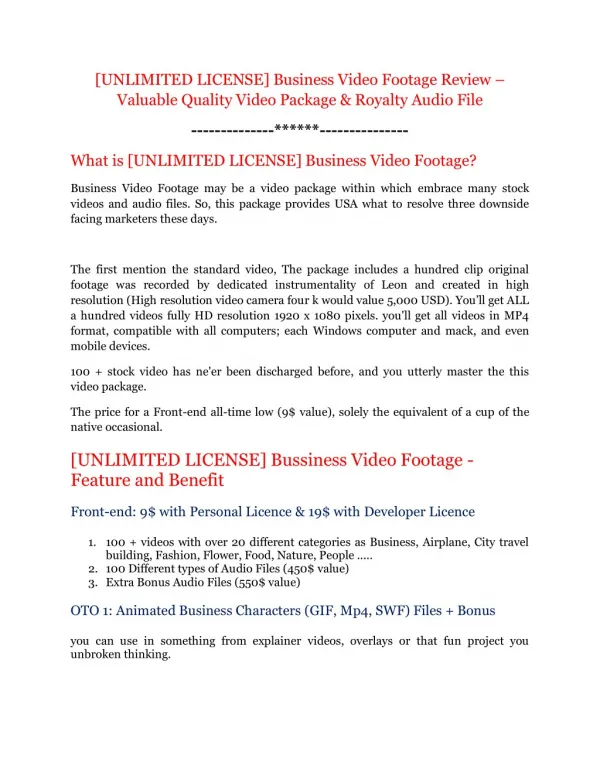 [UNLIMITED LICENSE] Business Video Footage Review
