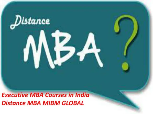 Executive MBA Courses in India Distance MBA in Noida