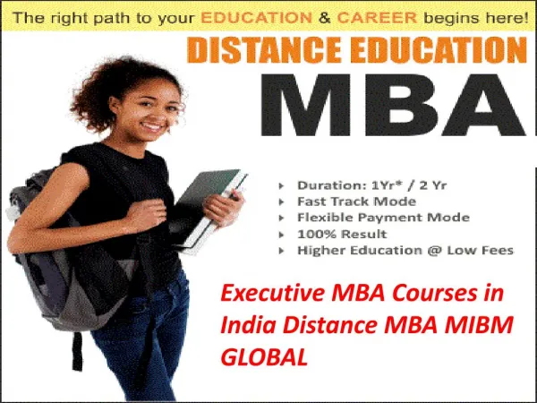 Executive MBA Courses in India Distance MBA