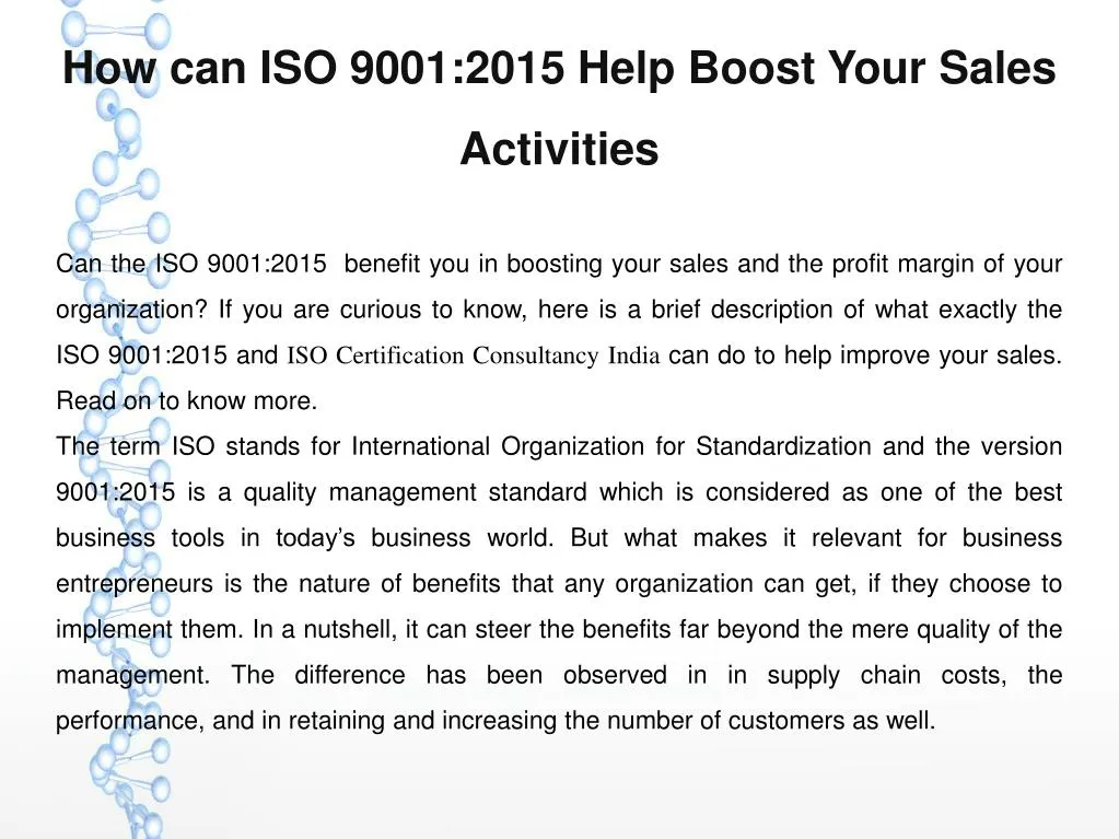 how can iso 9001 2015 help boost your sales
