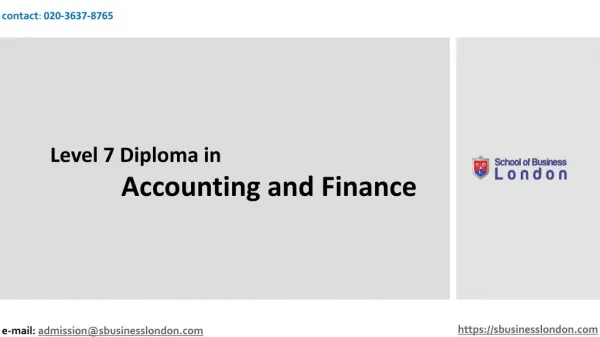 Level 7 Diploma in Accounting and Finance