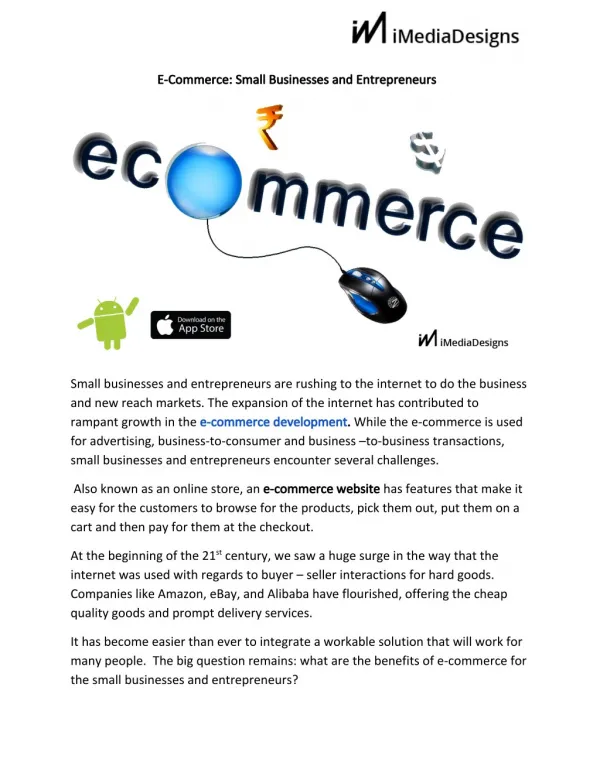 E commerce- small businesses and entrepreneurs-imediadesign