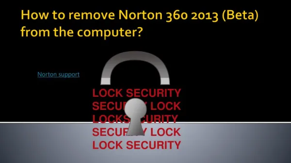 How to remove Norton 360 2013 (Beta) from the computer?