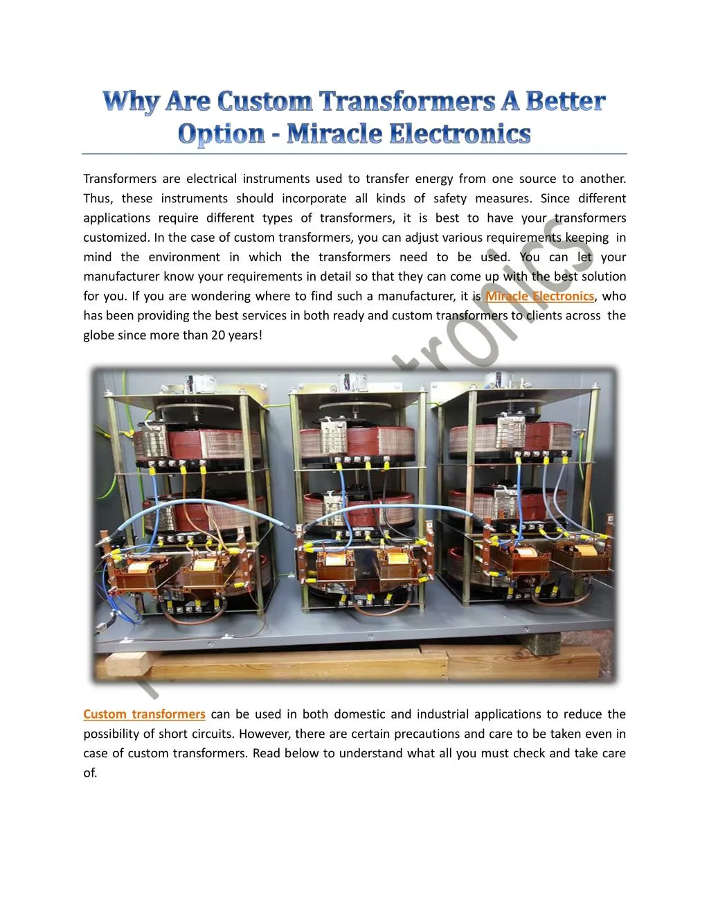 transformers are electrical instruments used
