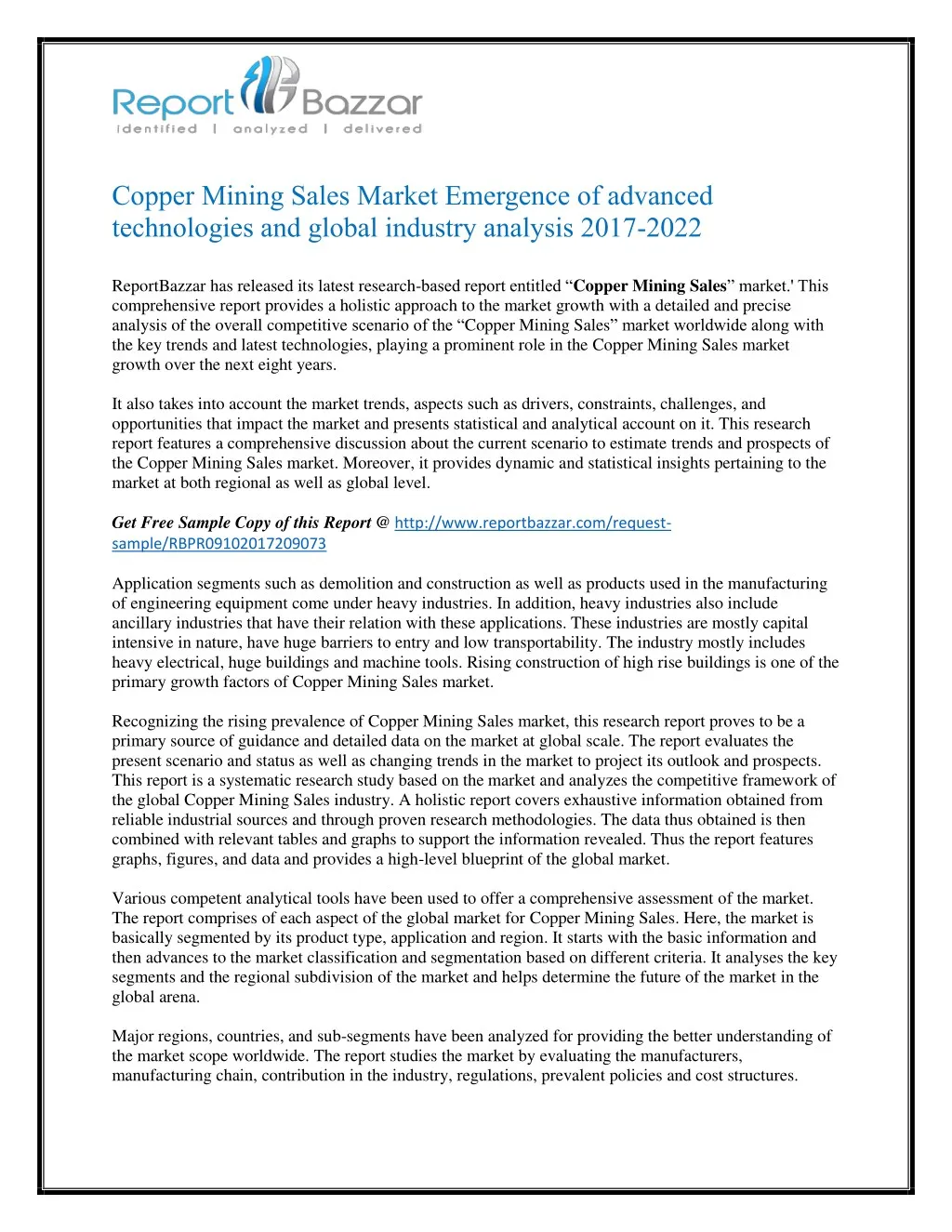 copper mining sales market emergence of advanced