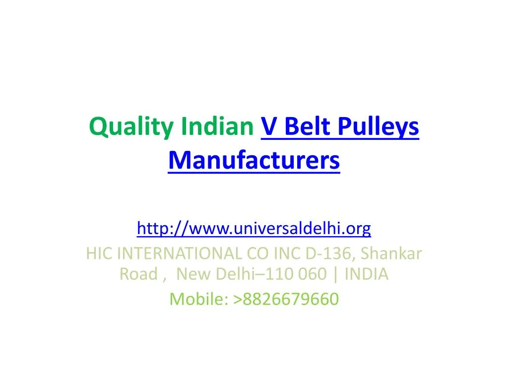 quality indian v belt pulleys manufacturers