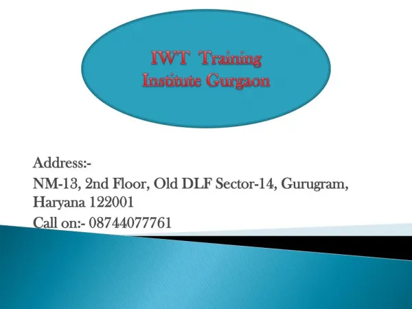 Digital Marketing Training institute Gurgaon | SEO | PPC | Email Marketing - IWT Training Institute