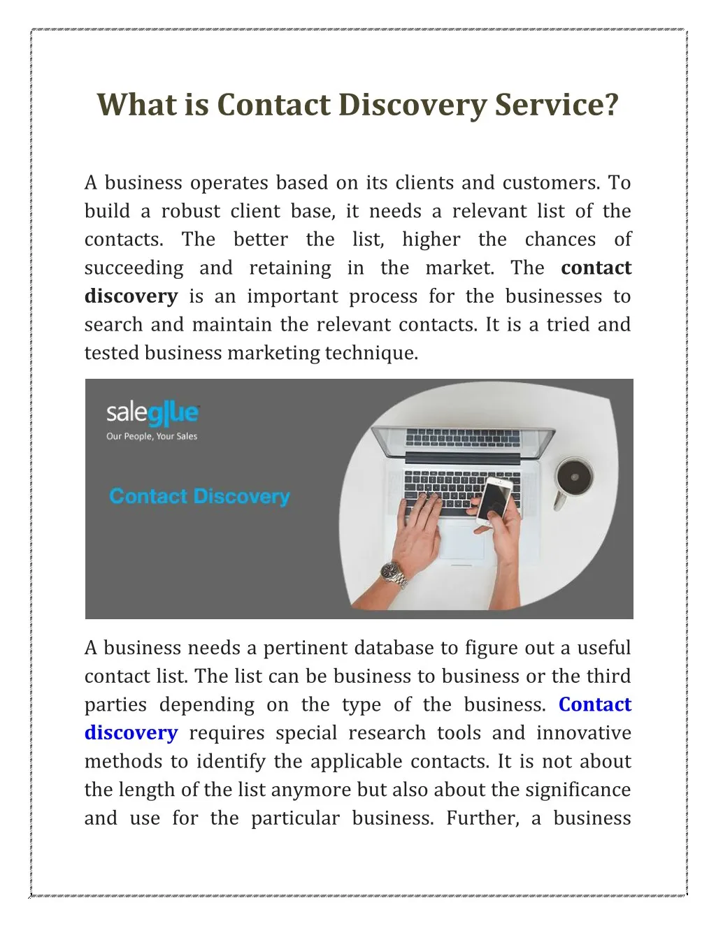 what is contact discovery service
