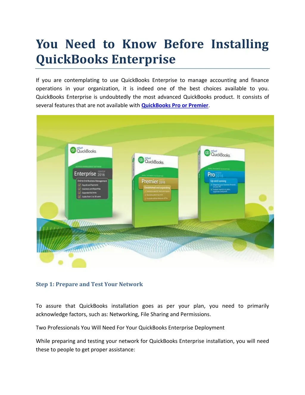 you need to know before installing quickbooks