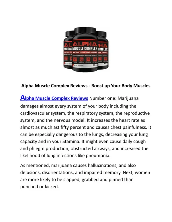 Alpha Muscle Complex Reviews - Boost up Your Body Muscles