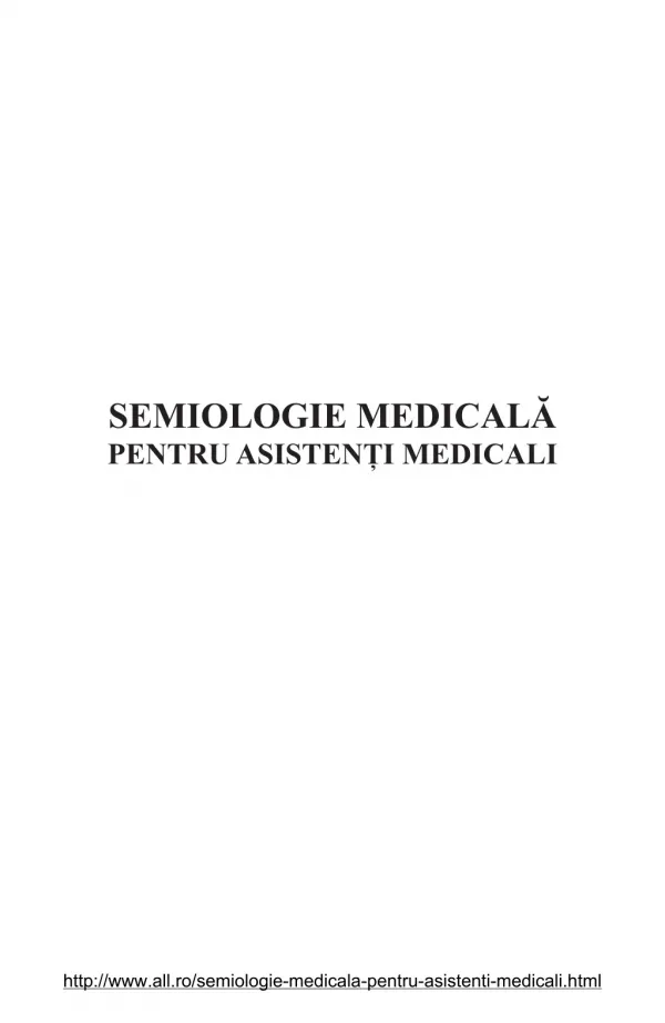 PDF Semiologie medicală asistenti