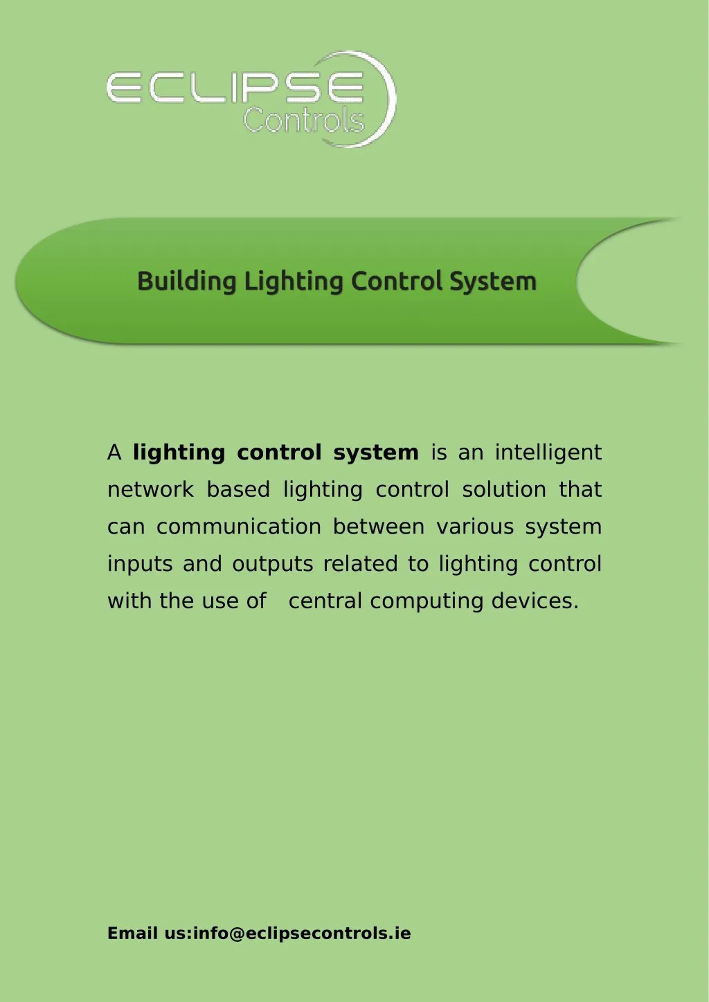 a lighting control system is an intelligent