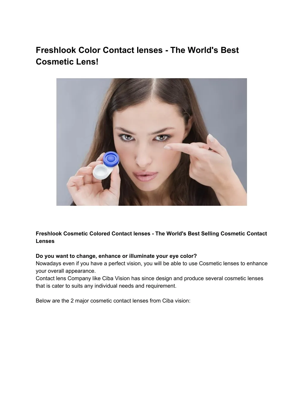 freshlook color contact lenses the world s best