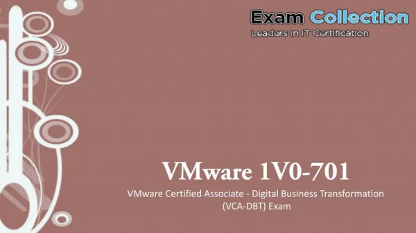 Examcollection 2017 VMware 1V0-701 Dumps | 1V0-701 VCE - Free Try