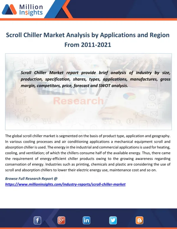 Scroll Chiller Market Consumption by Application in 2011-2021