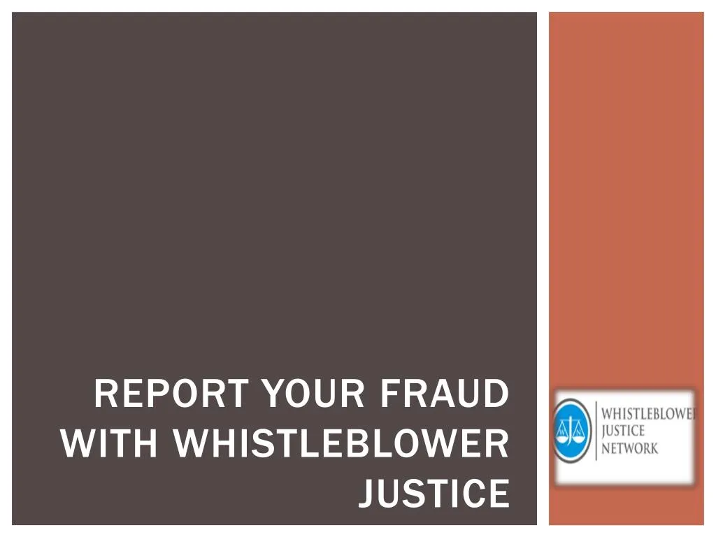 report your fraud with whistleblower justice