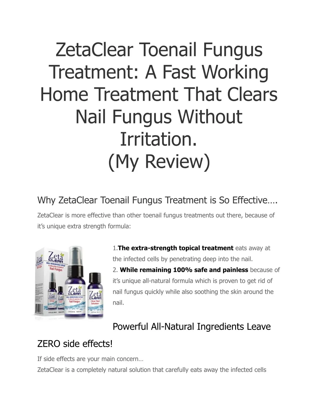 zetaclear toenail fungus treatment a fast working
