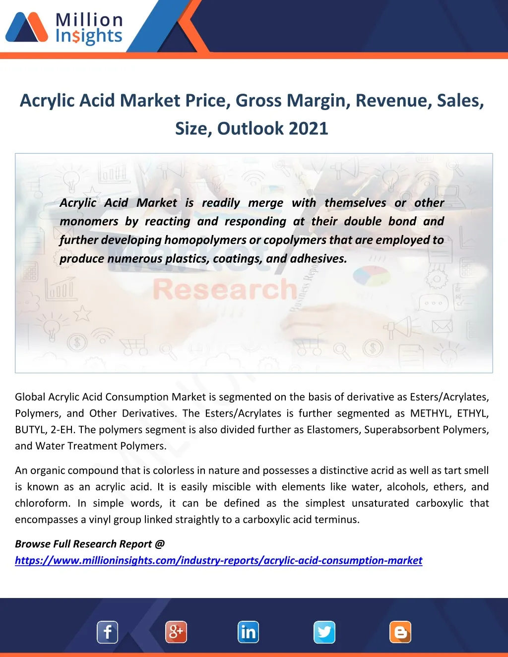 acrylic acid market price gross margin revenue