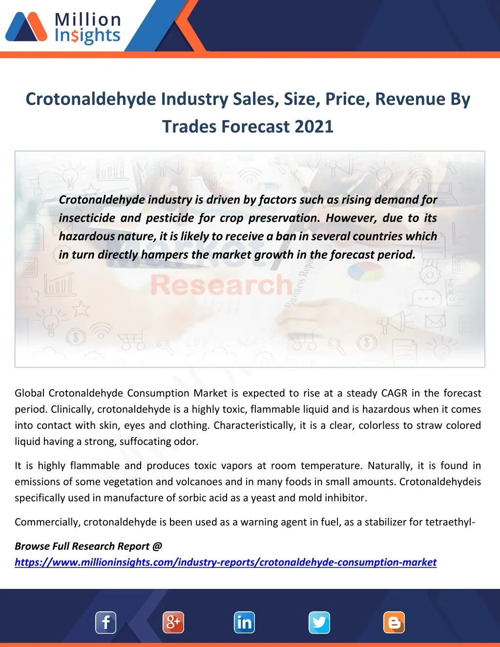 crotonaldehyde industry sales size price revenue
