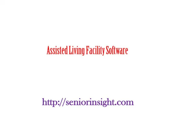 Assisted Living Facility Software