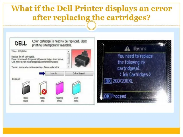 What if the Dell Printer displays an error after replacing the cartridges?