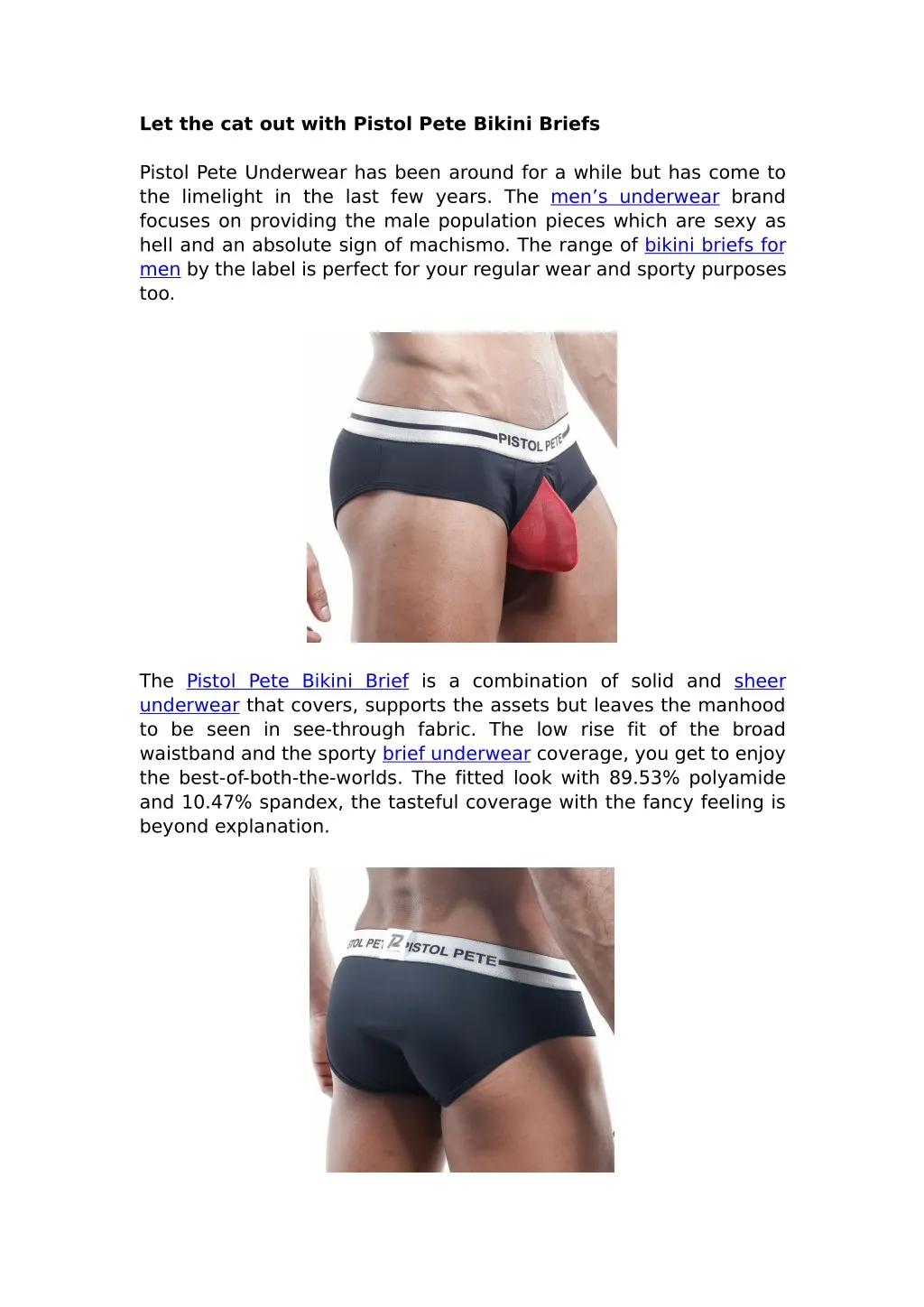 let the cat out with pistol pete bikini briefs